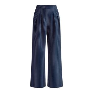 Commense Navy Pinstripe Wide Leg Pants Pleated Trouser NWT Small